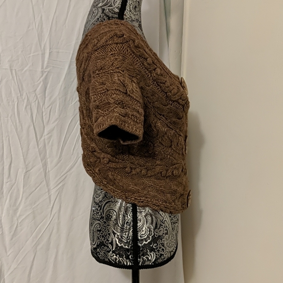 Anthropologie wood button crochet sweater - Picture 4 of 8